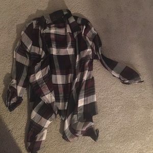 Flowy plaid cardigan