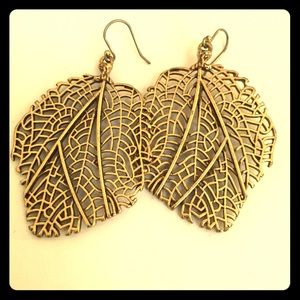 Rustic Gold Leaf Earrings