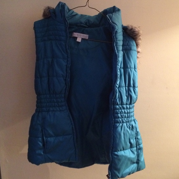 New York & Company Vest with Fur Hood