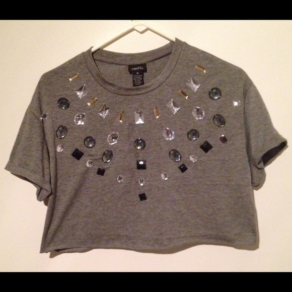 Gem studded crop top by Rue 21