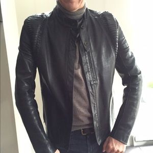 Maison Martin Margiela black Mens leather jacket