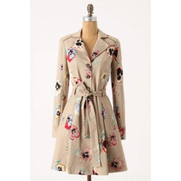 Anthropologie Elevenses Pansy Corset Trench