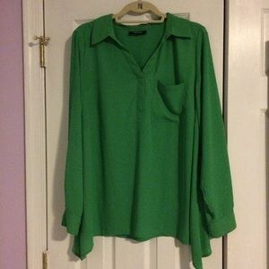 💚 Emerald Green Chiffon Blouse💚