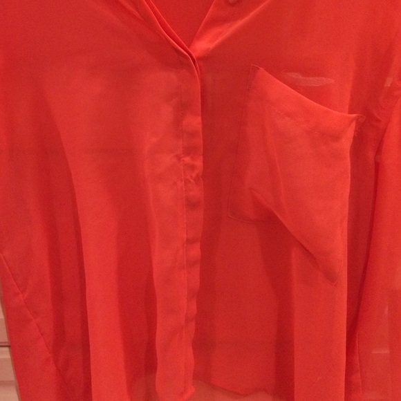 Cute see through coral orange top - Picture 4 of 4