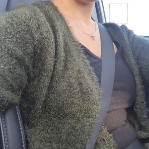 Forever 21 green dark sweater size medium