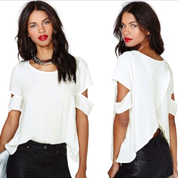 White cutout shirt