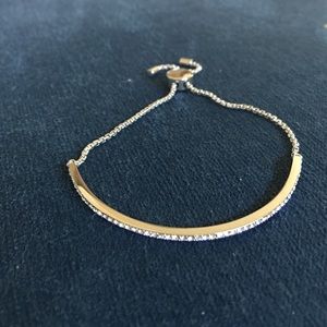 Michael Kors silver crystal slide bracelet.