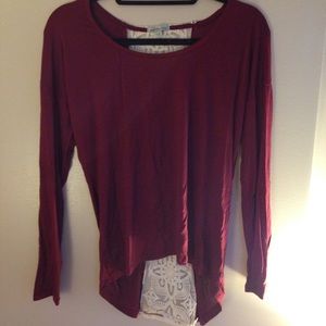 Charlotte Russe maroon long sleeved blouse