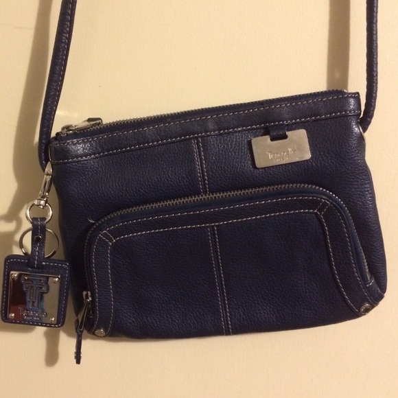Navy blue Tignanello leather purse