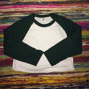 Poly-Cotton Cropped 3/4 Sleeve Raglan