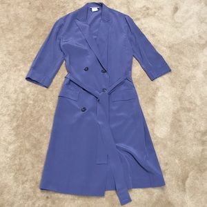 Lacoste double breasted silk shirt dress with tie