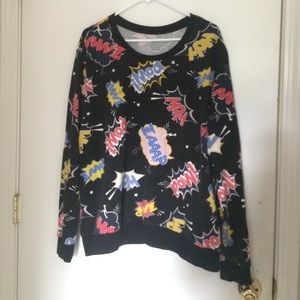 Forever 21 plus comic book style phrase sweater