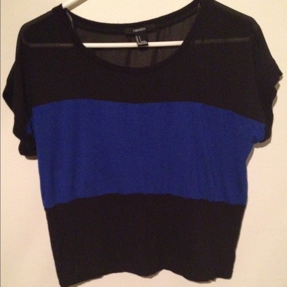 Blue stripe top by Forever 21