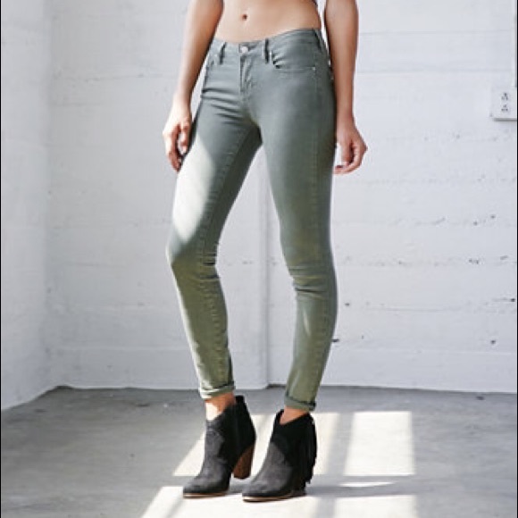 Express jean legging olive green size 2