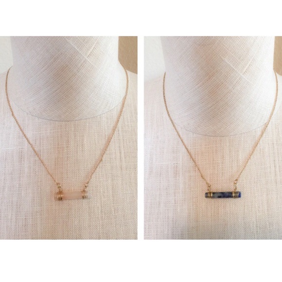 Jewelry - 🌴SALE🌴 Stone Bar Necklace (Pink & Blue)