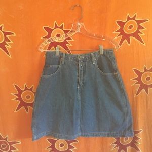 High-waisted denim skirt