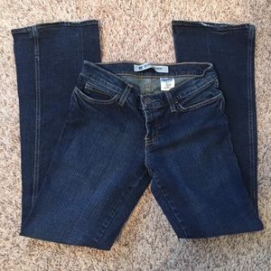 Gap ultra low rise stretch jean dark wash size 4