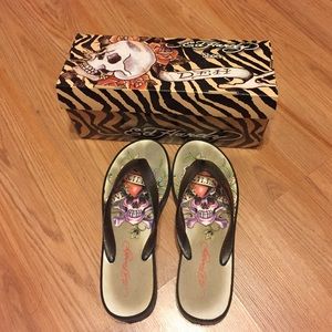 Ed hardy flip flops