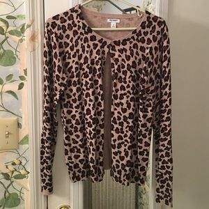 Leopard print cardigan.