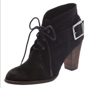 LUXURY REBEL Fleur Black Suede Lace Up Combat Boot