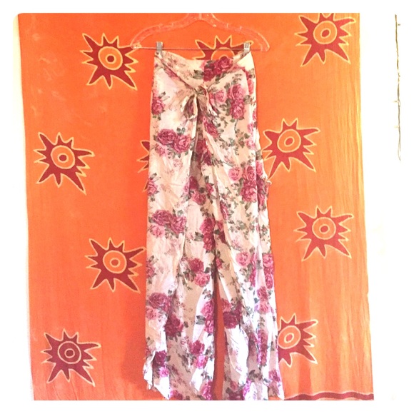 Groovy floral tie pants