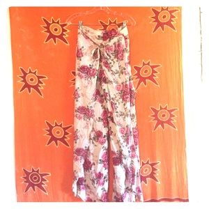 Groovy floral tie pants