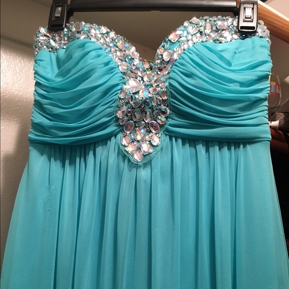 Aqua blue prom dress