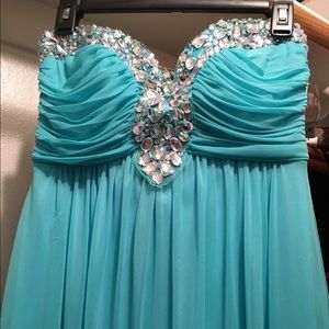 Aqua blue prom dress