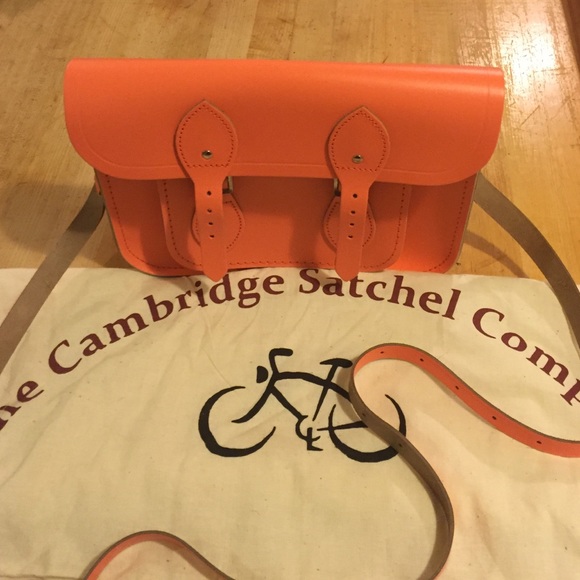Neon Pink/Coral Cambridge Satchel 11" NEW