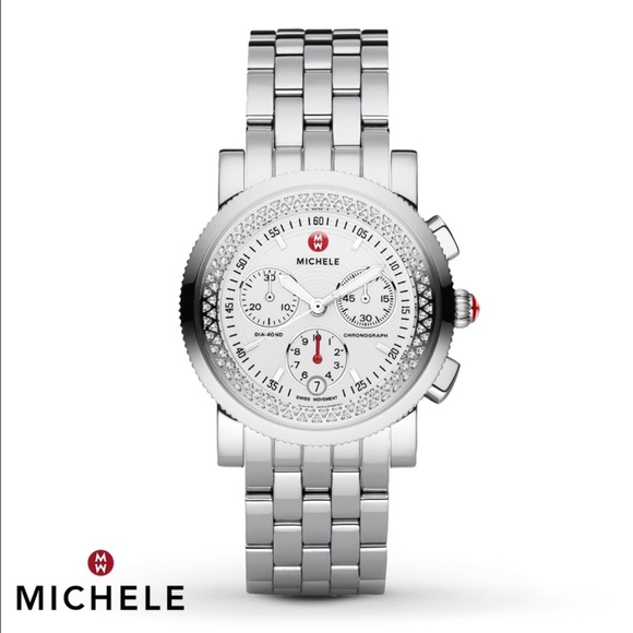 NWT MICHELE  DIAMONDS SPORT SAIL LADIES WATCH main image 4