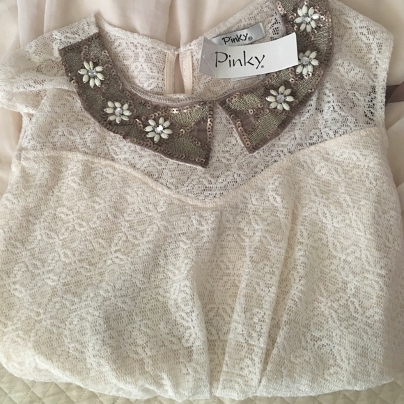 NWT Pinky Sz L Lace Dress - Picture 3 of 4