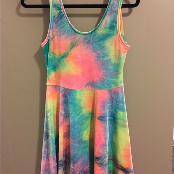 Multicolored bright suede flowy dress!