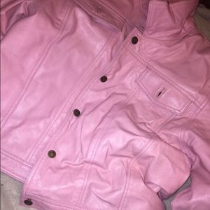 Pink leather jacket