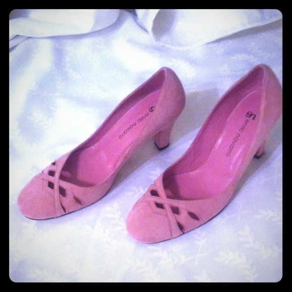 New pink suede prom work date comfort heels spring - Picture 1 of 4