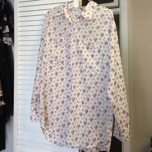 NWOT American Apparel Chiffon floral oversized top