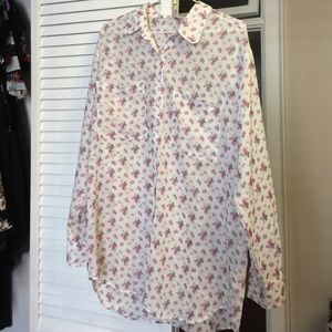 NWOT American Apparel Chiffon floral oversized top