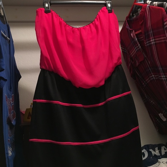 Pink and black party dress