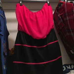 Pink and black party dress