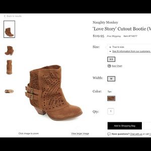NIB NWT Naughty Monkey love story booties 10 NEW