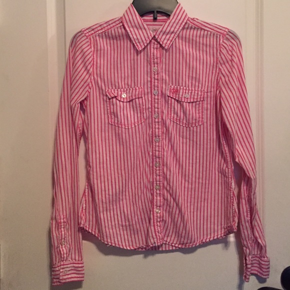 Gilly Hicks - Pink and White Striped Button Up