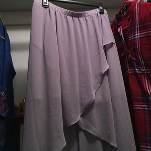 Lilac skirt with sheer over layer