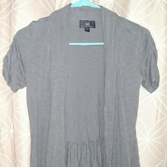 Gray Short Sleeve Cardigan