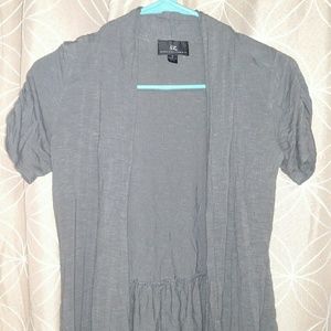 Gray Short Sleeve Cardigan