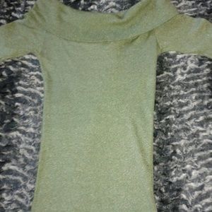 Green scoop neck shirt