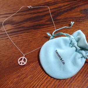 Authentic Tiffany & Co peace sign necklace