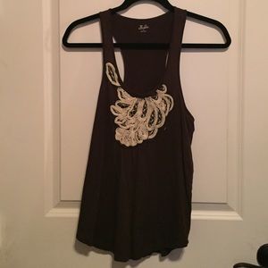 Madewell (Hi-Line) - Brown Tank w/ Embroidery