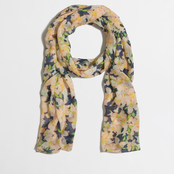 NWT J. Crew floral "authentic navy" scarf