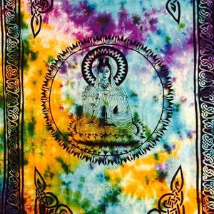 Kwan Yin tie dye bedspread / bedsheet