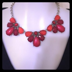 NY&Co Red/Silver Statement Necklace