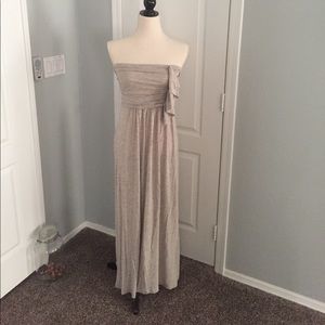 Aryn K. Strapless maxi dress.